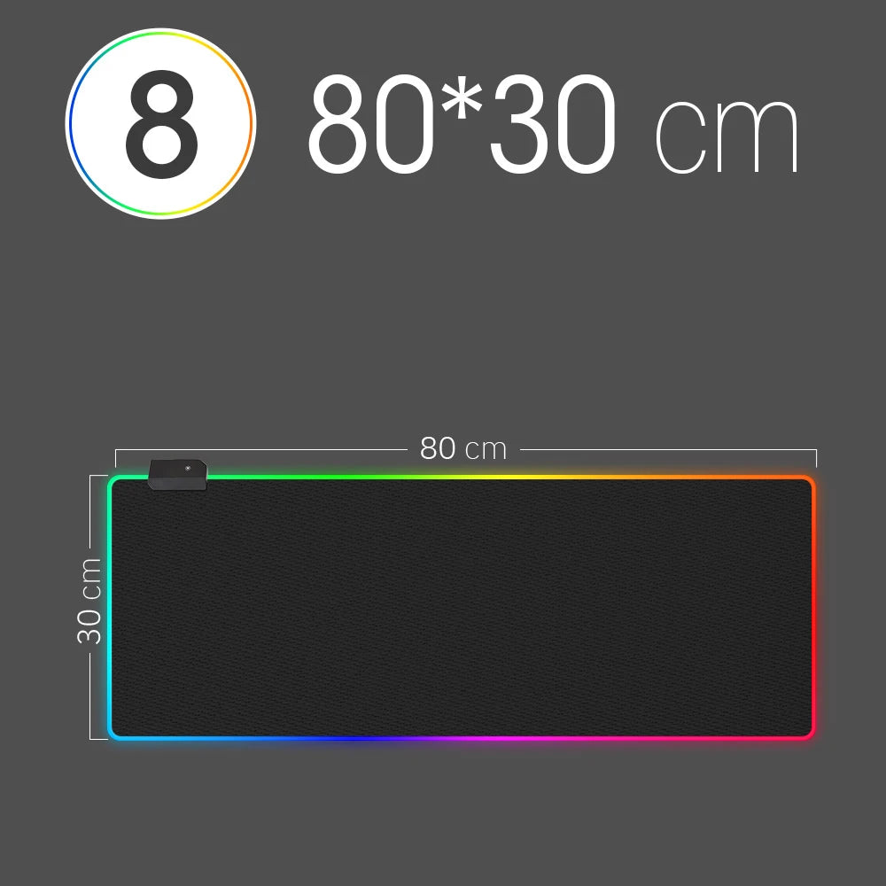 Tapis de Souris Gaming XXL RGB 14 Modes Étanche