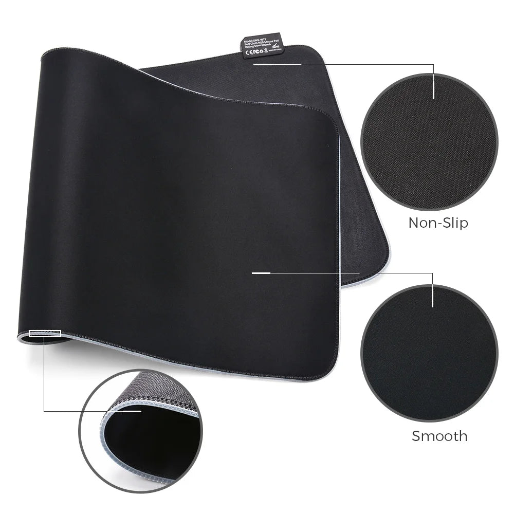 Tapis de Souris Gaming XXL RGB 14 Modes Étanche