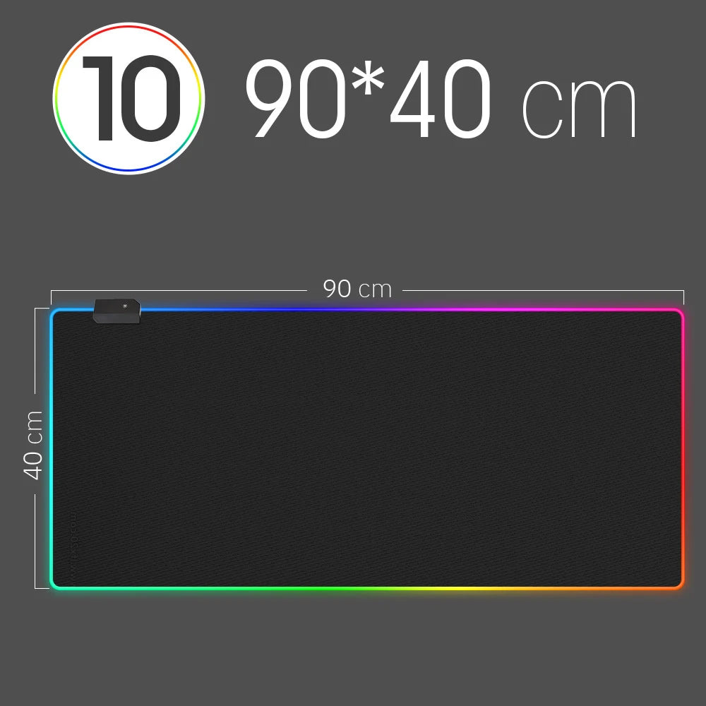 Tapis de Souris Gaming XXL RGB 14 Modes Étanche
