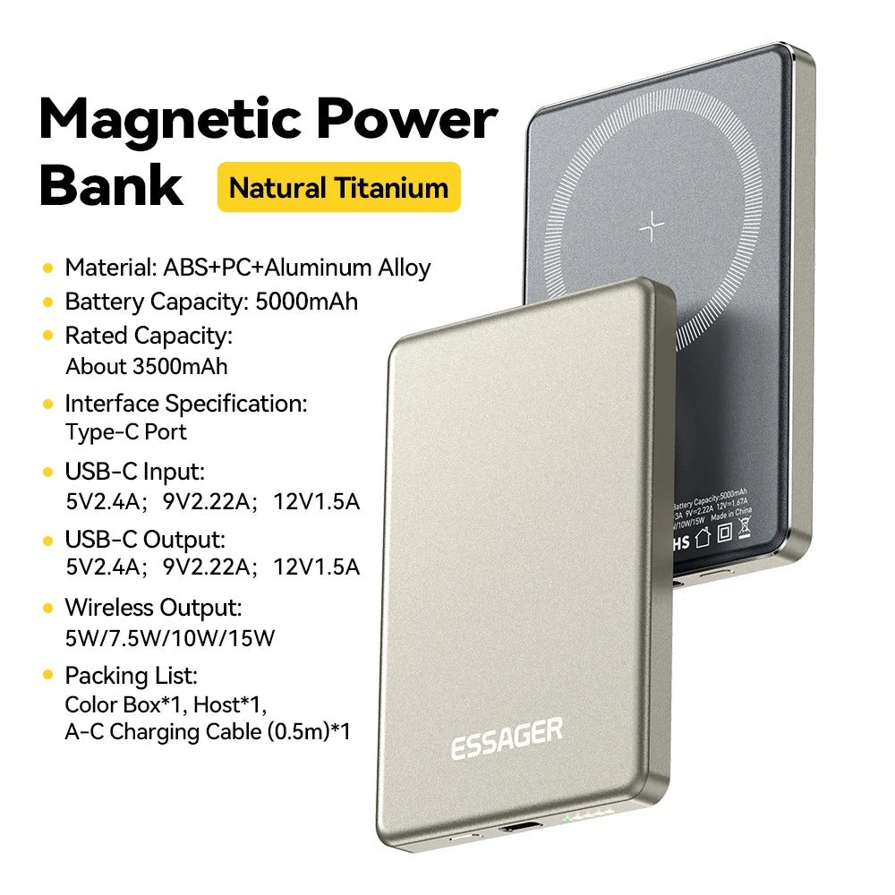 Batterie Magnétique Sans Fil Compatible MagSafe