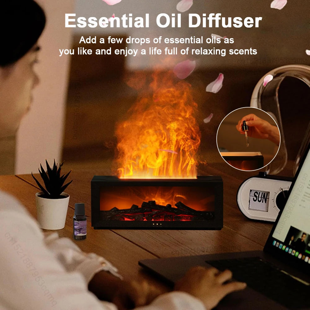 Diffuseur Brume Nuage Pluie LED avec Base en Bois