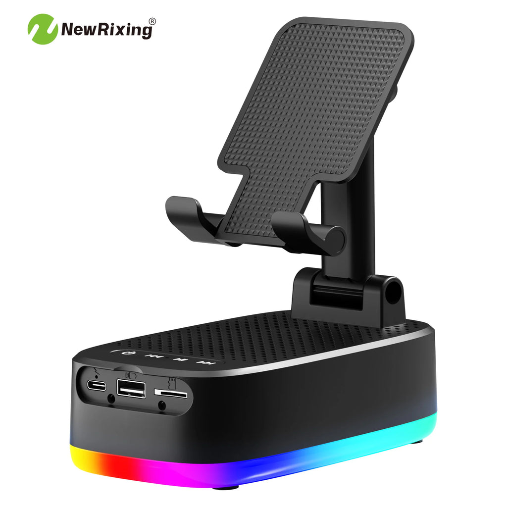 Support Téléphone 4-en-1 avec Enceinte et Chargeur RGB
