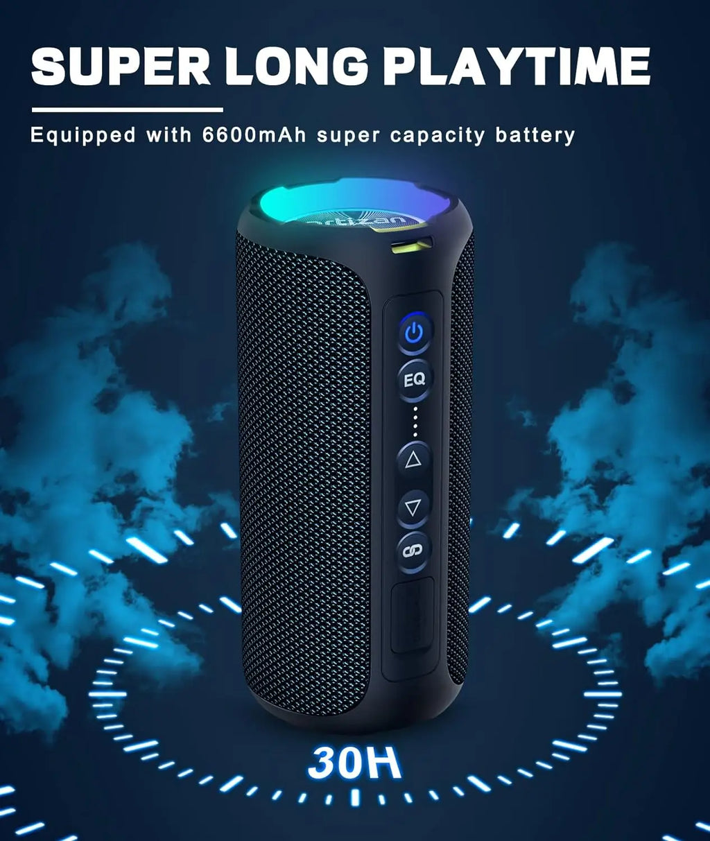 Enceinte Bluetooth Étanche IPX7 avec Éclairage RGB