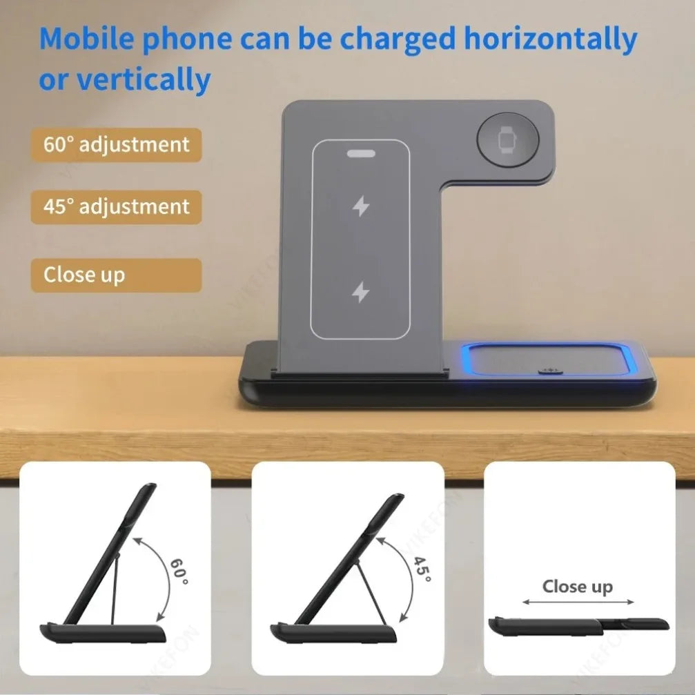 Station de Charge Sans Fil Pliable 3-en-1