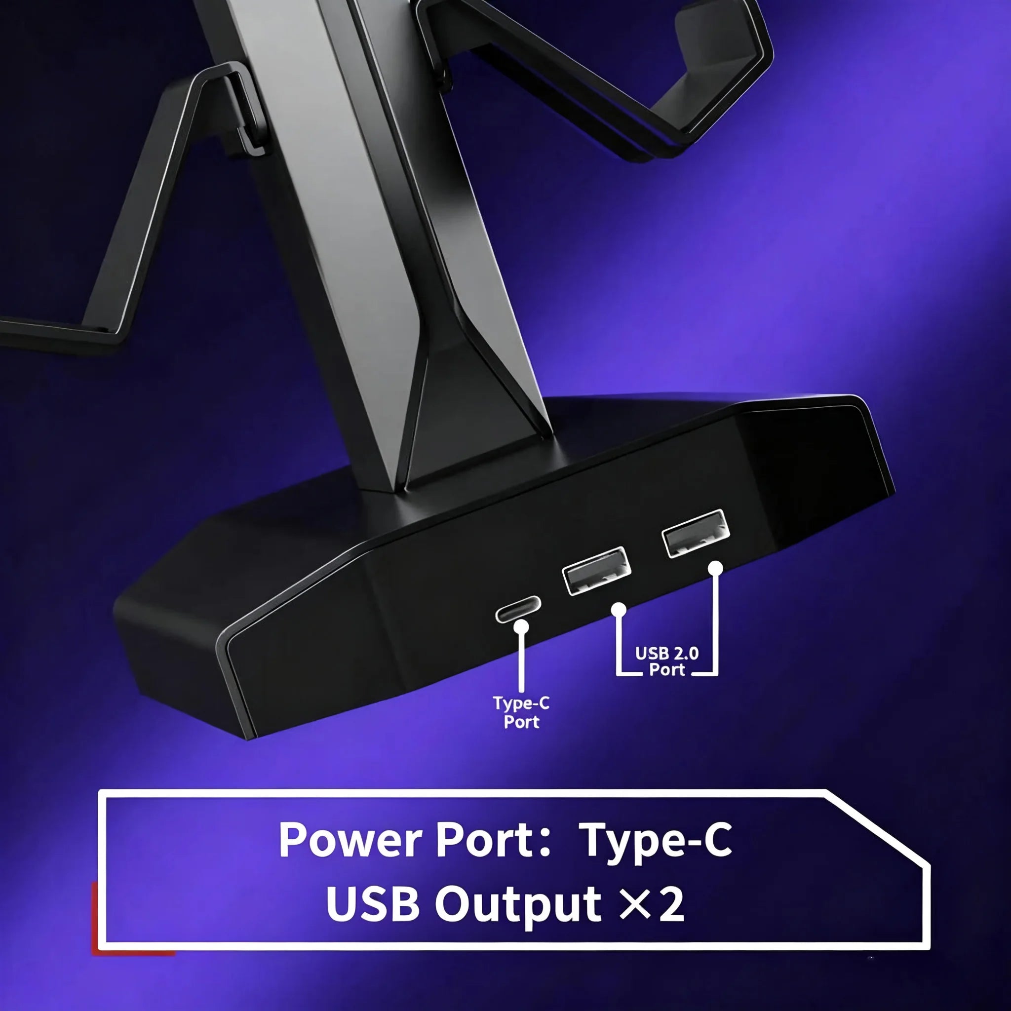 Support Casque et Manettes Gaming RGB avec Ports USB
