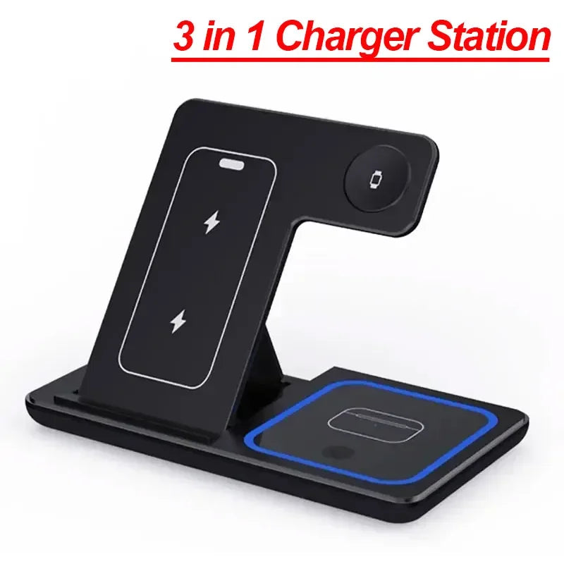 Station de Charge Sans Fil Pliable 3-en-1