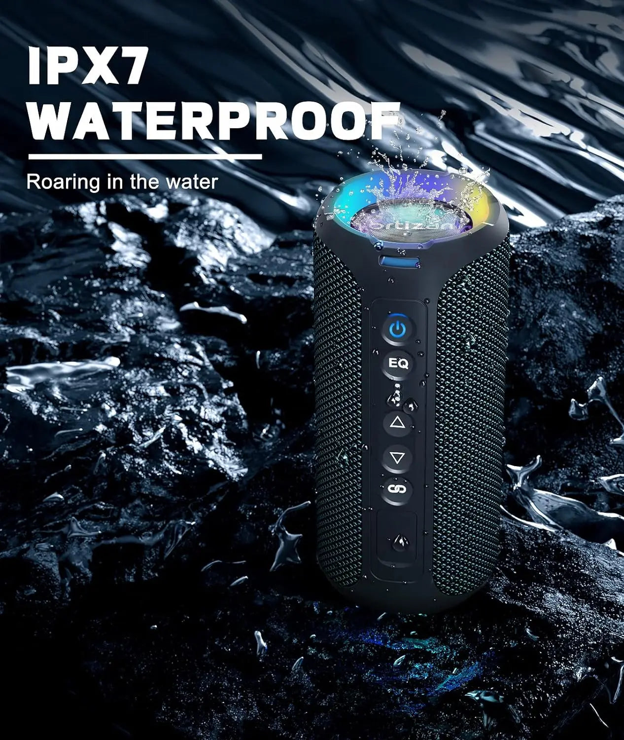 Enceinte Bluetooth Étanche IPX7 avec Éclairage RGB