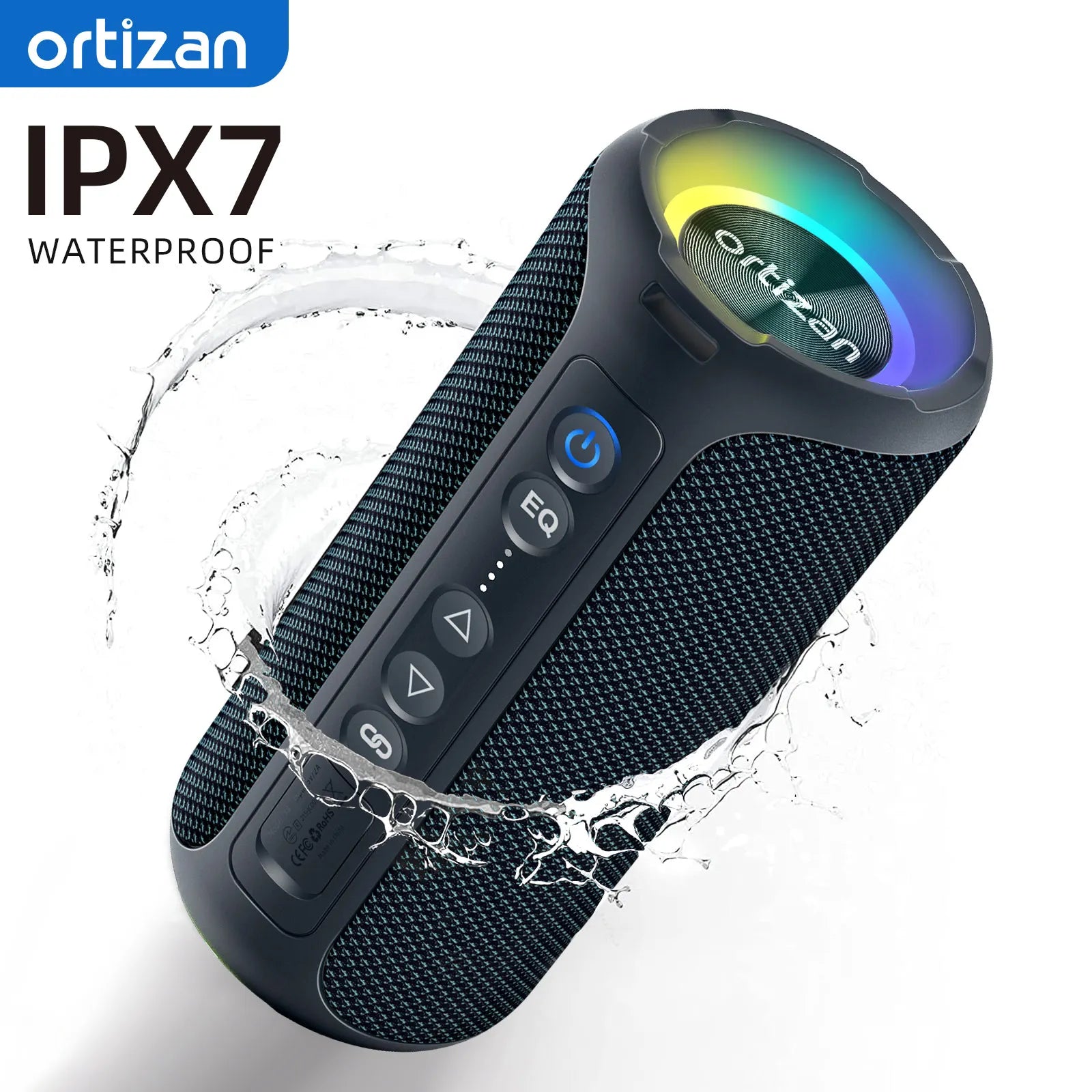 Enceinte Bluetooth Étanche IPX7 avec Éclairage RGB