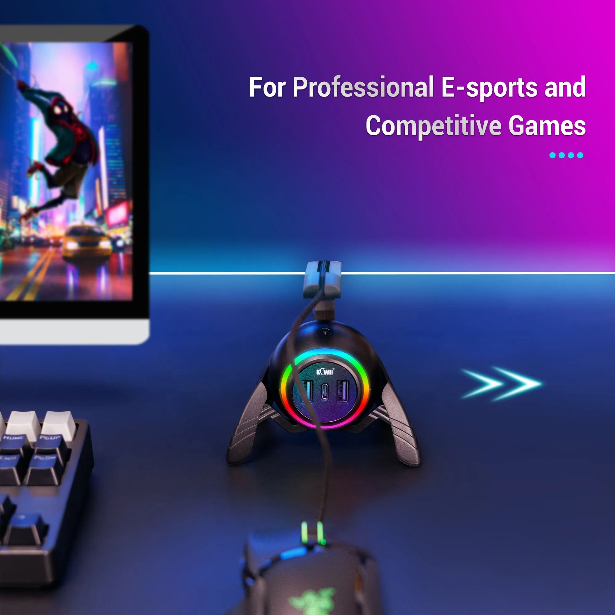 Support Bungee pour Câble de Souris Gaming RGB