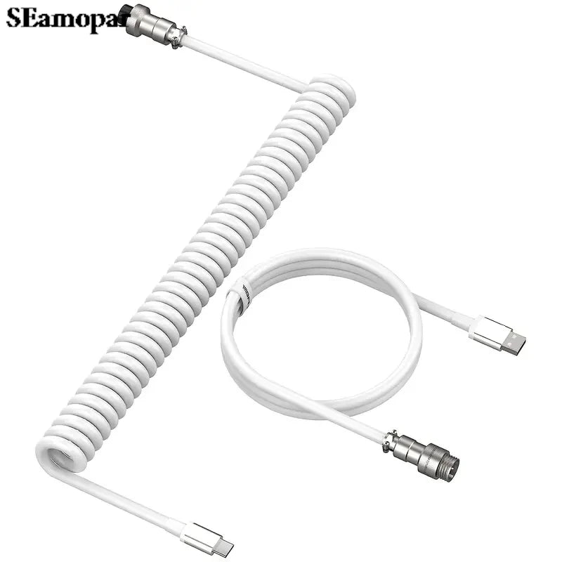 Câble Clavier Tressé Spirale Style Aviateur