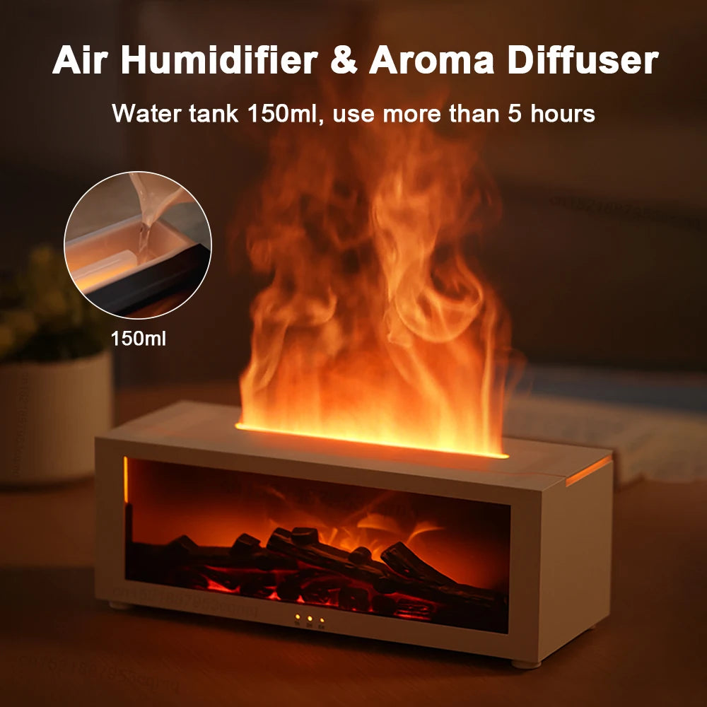 Diffuseur Brume Nuage Pluie LED avec Base en Bois