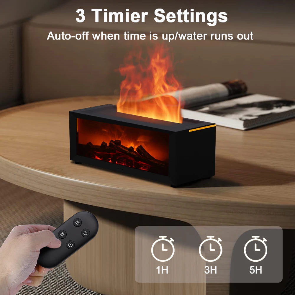 Diffuseur Brume Nuage Pluie LED avec Base en Bois