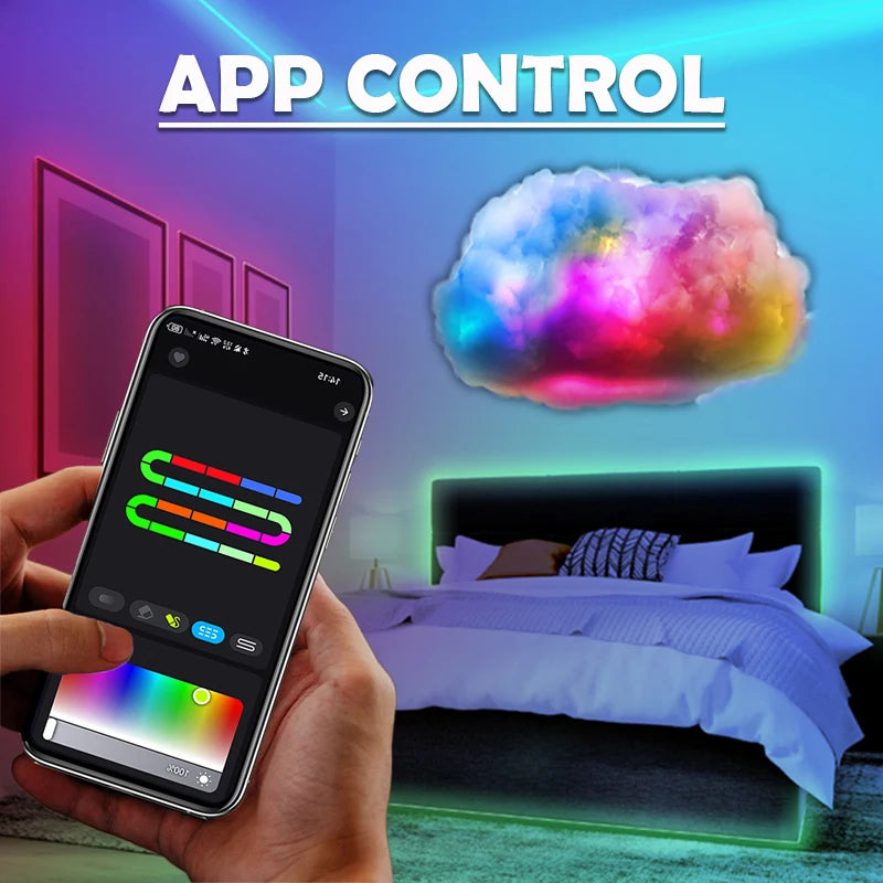 Lampe Nuage LED RGB avec Effet Orage et Synchro Musicale