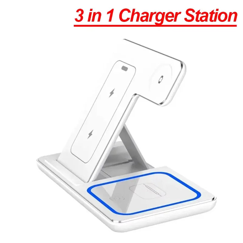 Station de Charge Sans Fil Pliable 3-en-1