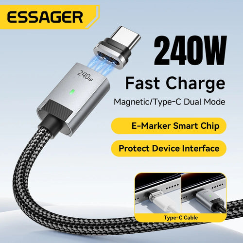 Câble de Charge Magnétique 4-en-1 Charge Rapide 240W