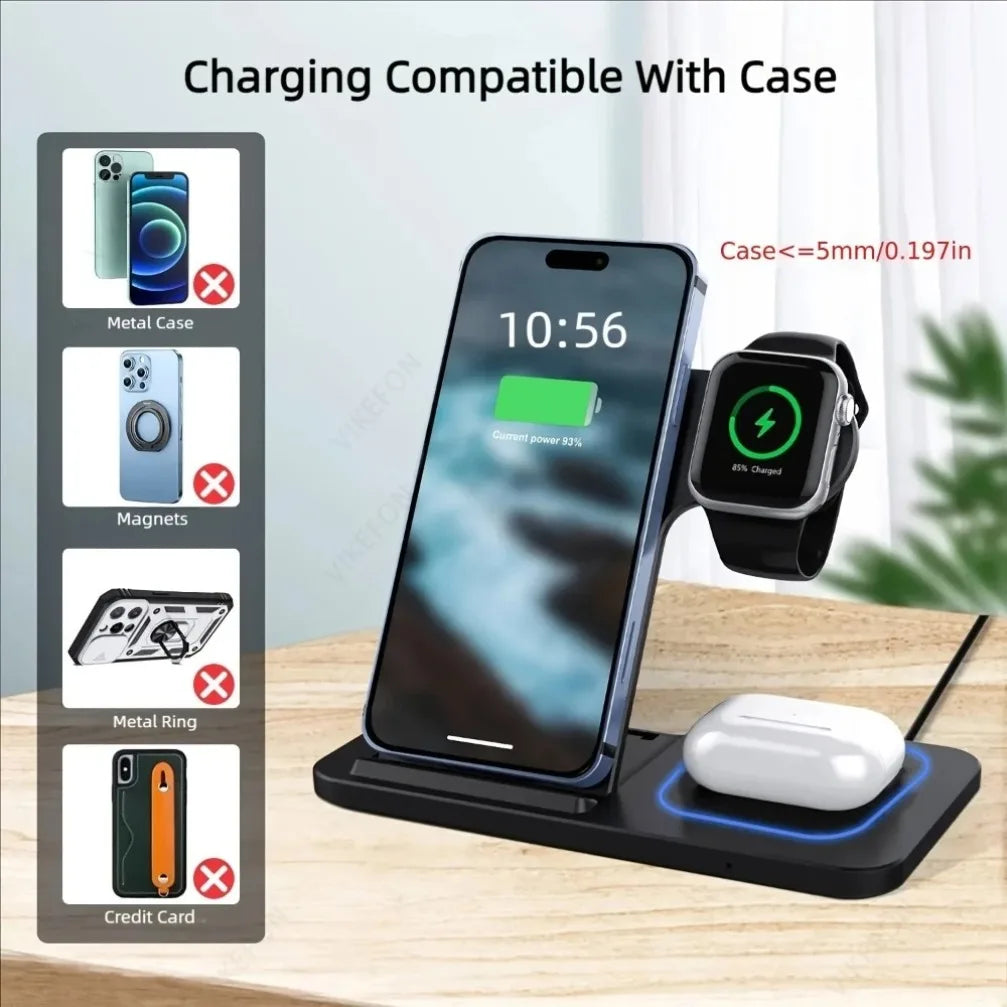 Station de Charge Sans Fil Pliable 3-en-1