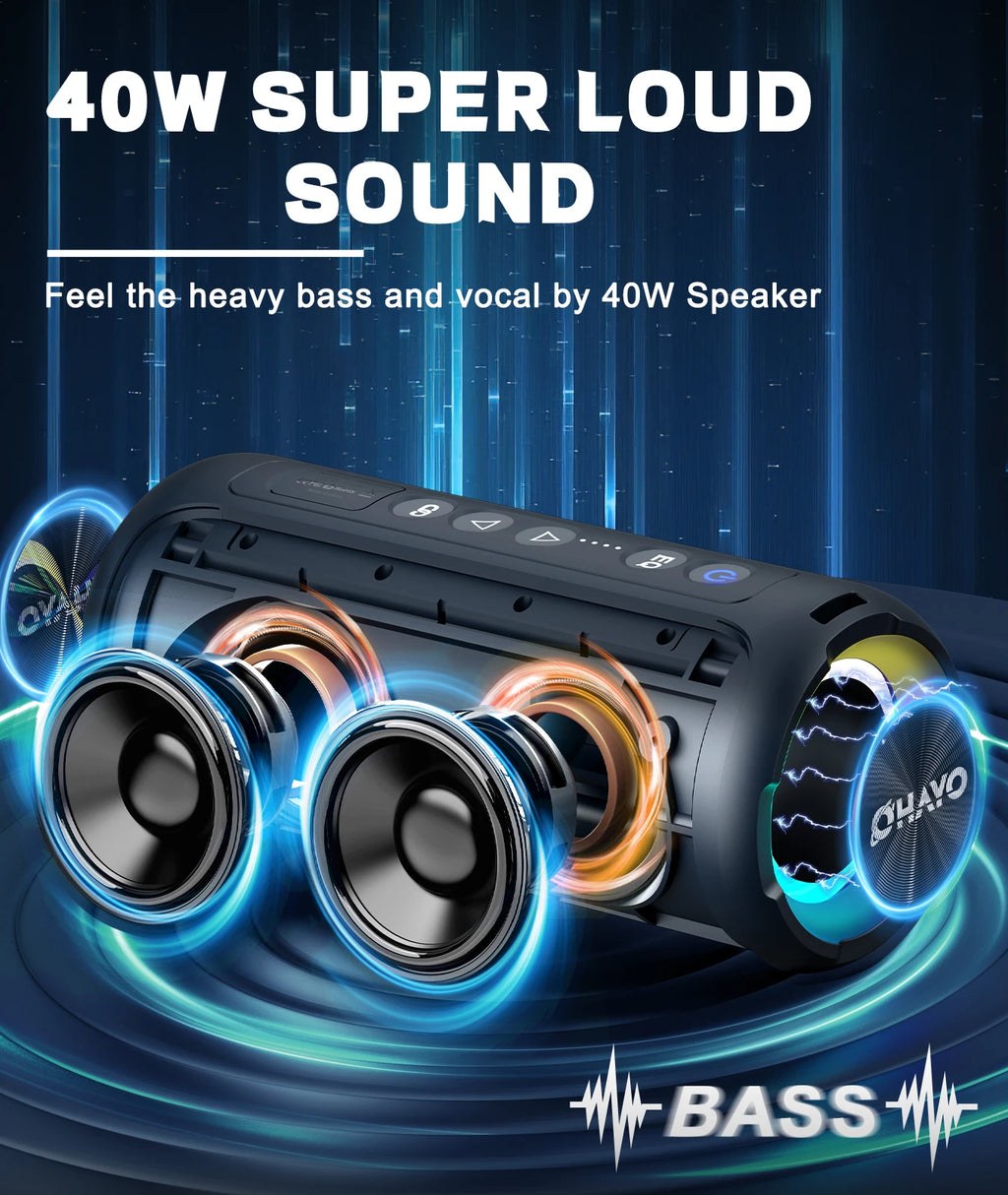 Enceinte Bluetooth Étanche IPX7 avec Éclairage RGB