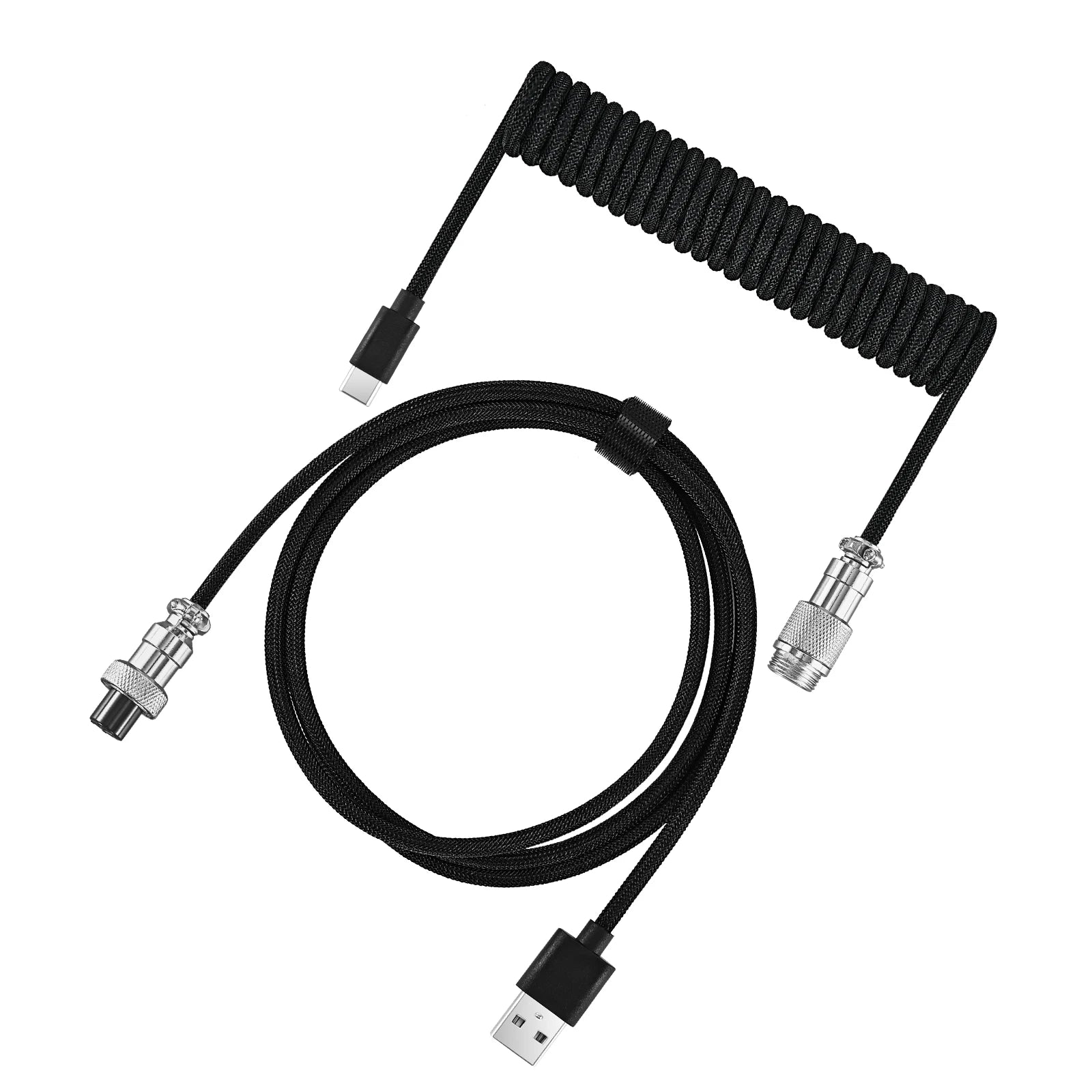 Câble Clavier Tressé Spirale Style Aviateur