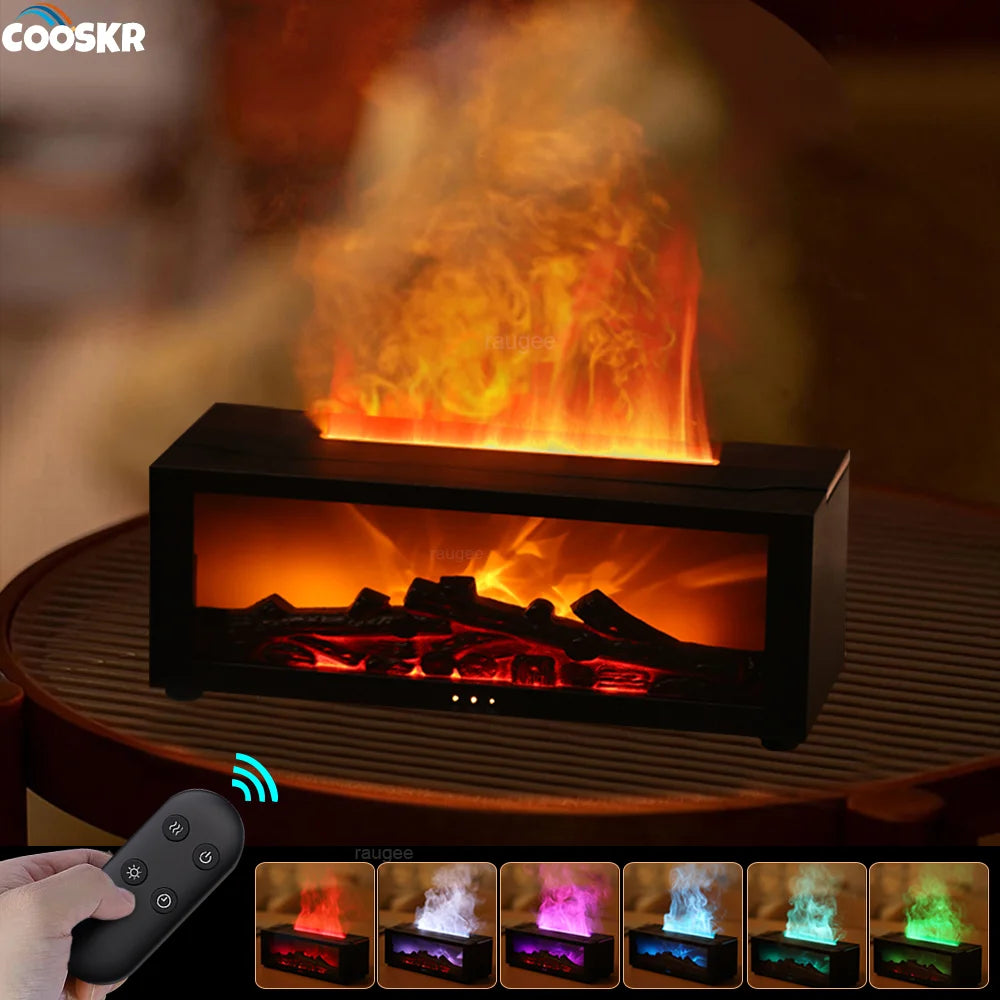 Diffuseur Brume Nuage Pluie LED avec Base en Bois