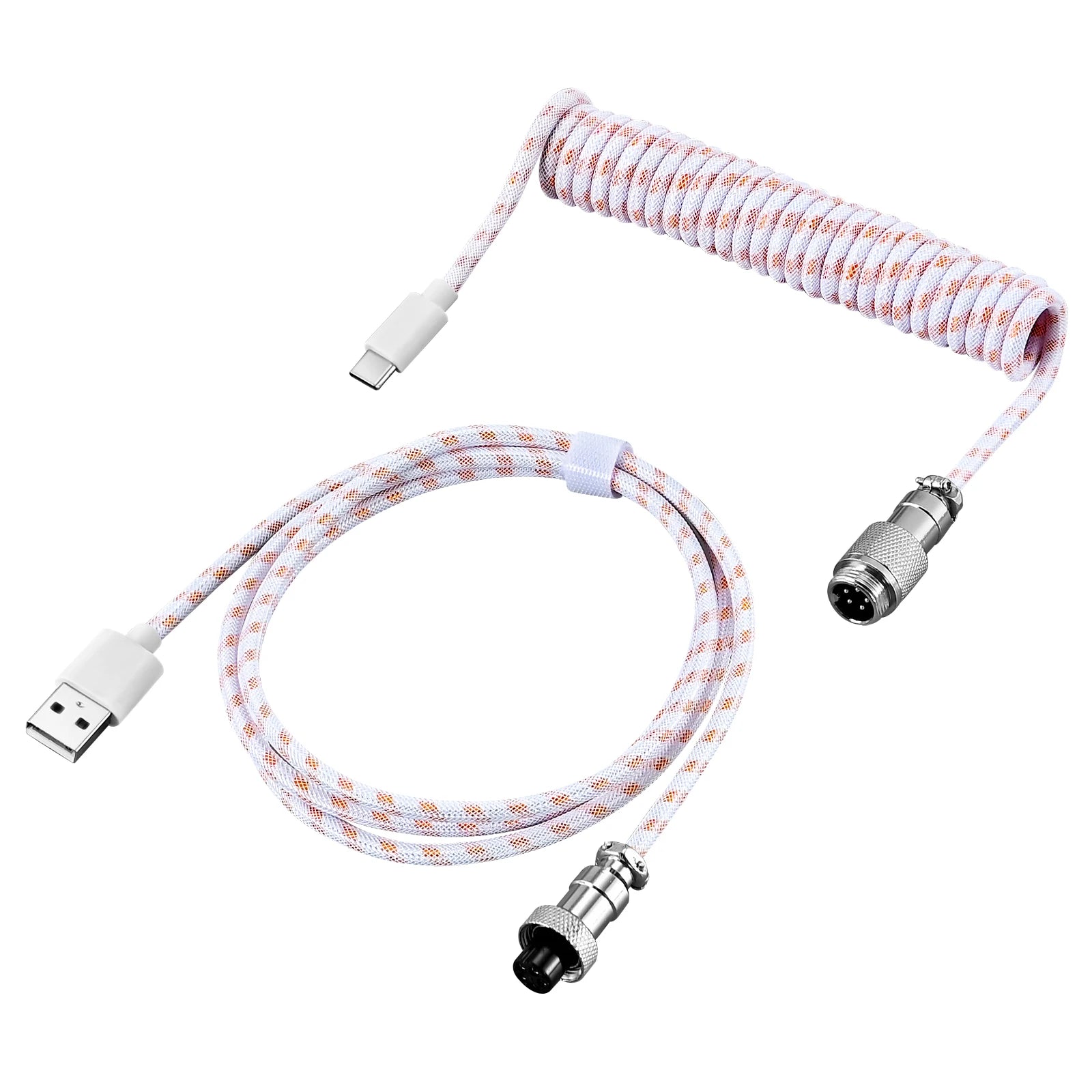 Câble Clavier Tressé Spirale Style Aviateur