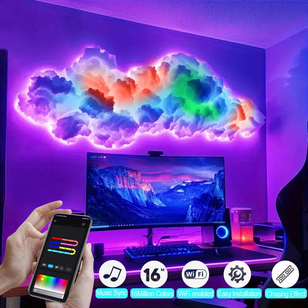Lampe Nuage LED RGB avec Effet Orage et Synchro Musicale