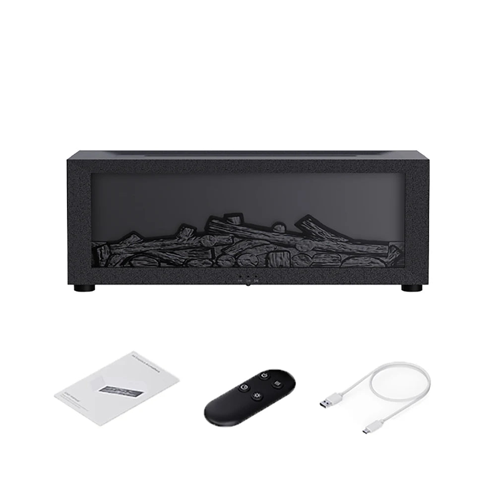 Diffuseur Brume Nuage Pluie LED avec Base en Bois